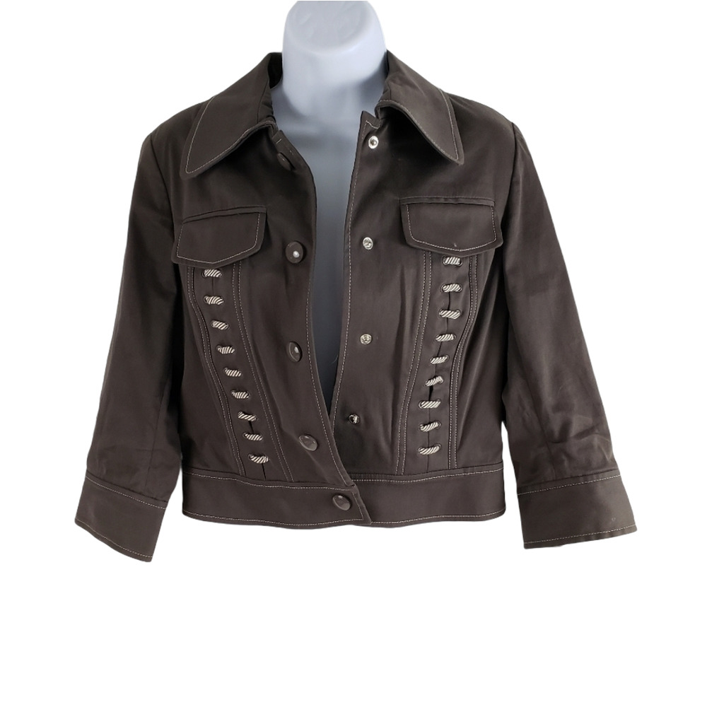 Worth Moto Jacket Western Lace Up Detail Brown 4